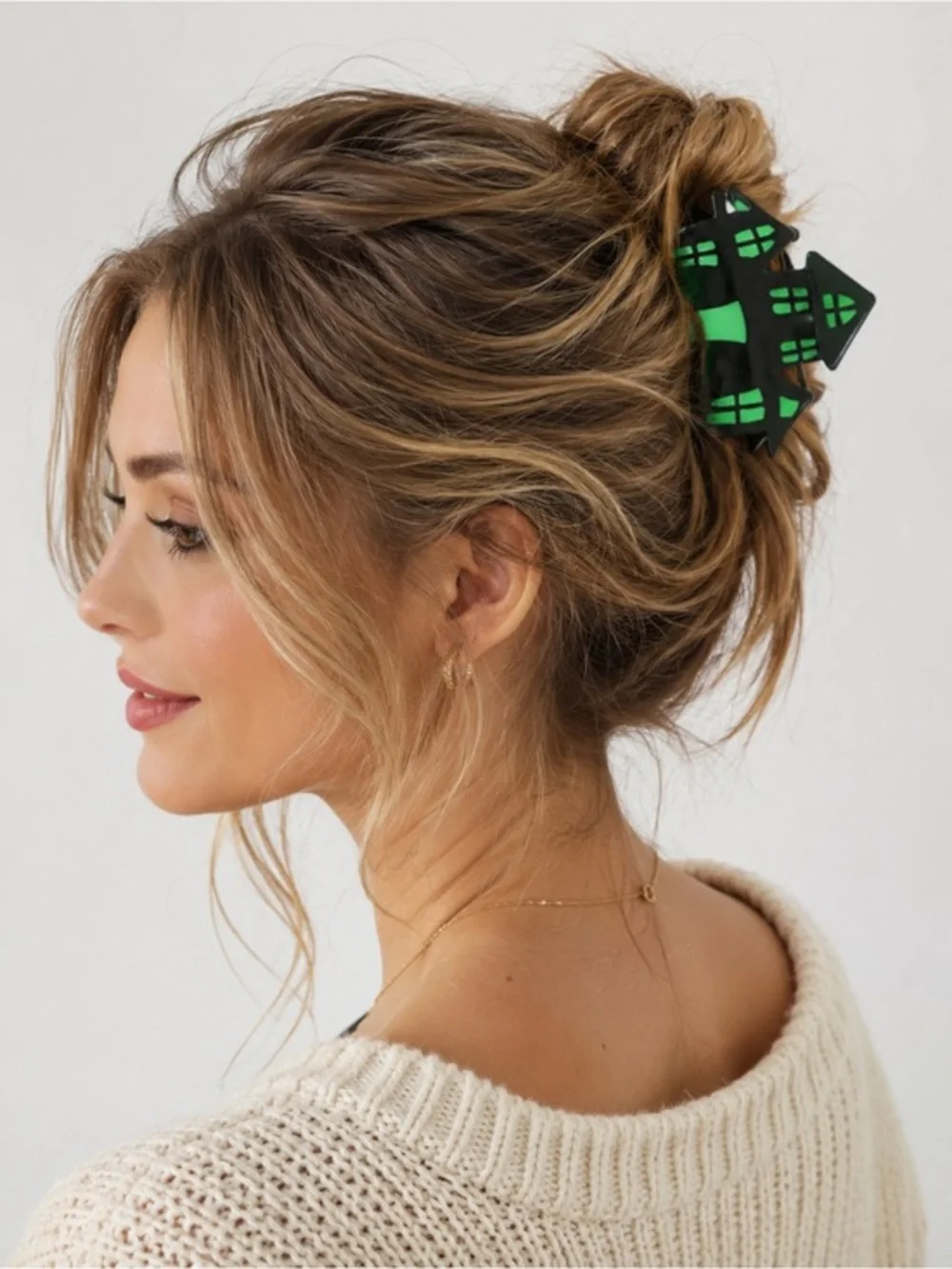 NWT Black & Green Scary Haunted Mansion Gothic Punk Grunge House Hair Claw Clip